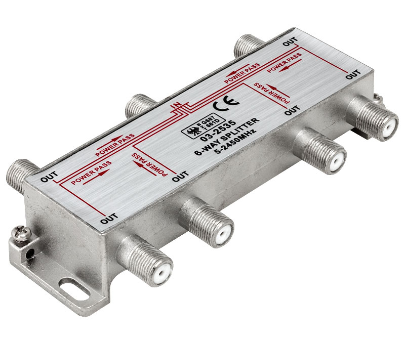 Splitter TV 1 entrada 6 salidas 5-2450MHz