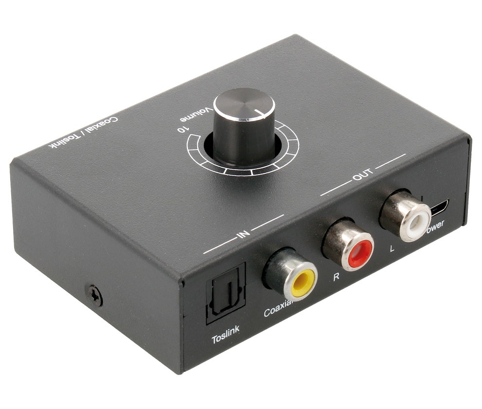 eSynic - Convertidor óptico a RCA, convertidor de audio digital a analógico  de 192 KHZ, adaptador óptico portátil a RCA, cable de audio óptico a RCA