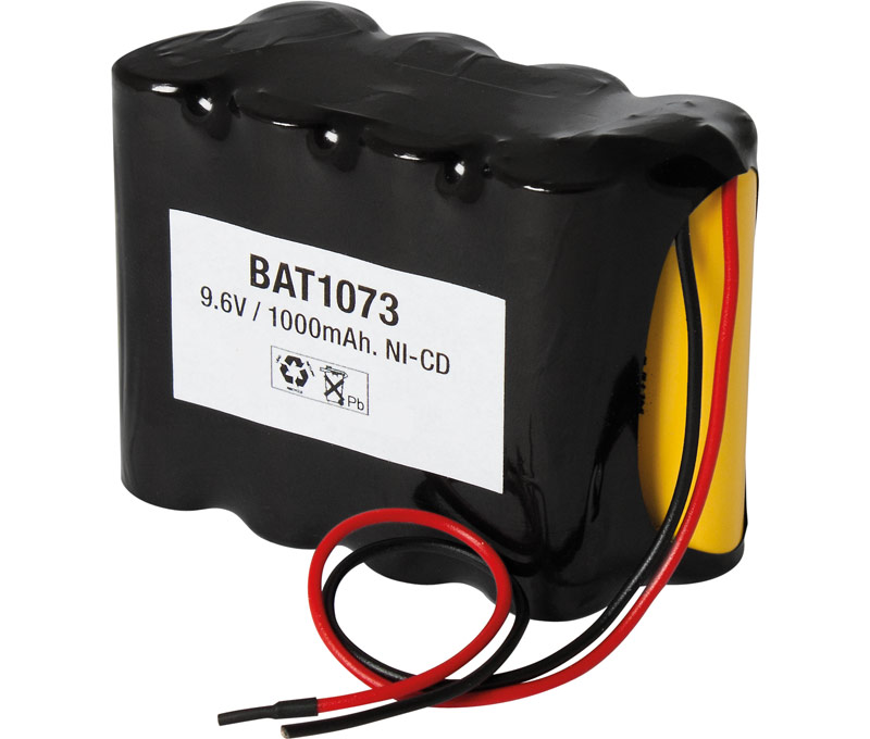 Pack de baterías tipo Flasco tresbolillo 9,6V/1000mAh Ni-Cd