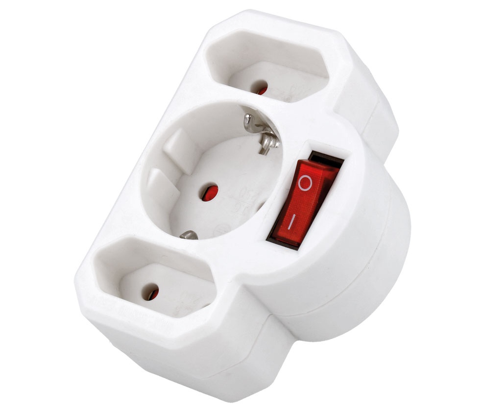 REGLETA DE 1E:6S SCHUKO CON INTERRUPTORES INDIVIDUALES MEL052