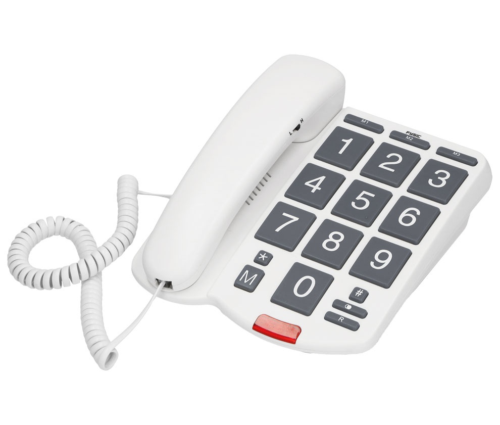 Pack de teléfono inalámbrico y fijo de sobremesa en color blanco con 3  memorias directas Alcatel