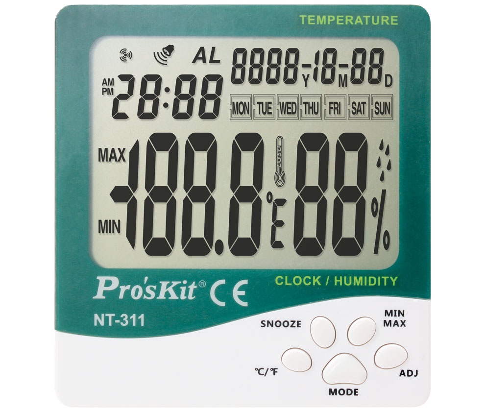 NT312 Medidor de temperatura y humedad ambiental interior/exterior de  Proskit